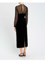 TWINSET Abito lungo velvet nero