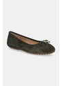 Lauren Ralph Lauren ballerine in pelle scamosciata Jayna Driver colore verde 802951376003