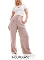 ASOS DESIGN Hourglass - Pantaloni dritti comodi color visone slavato-Rosa