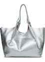 Gianni Chiarini shopper DUA large in pelle argento