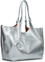 Gianni Chiarini shopper DUA large in pelle argento
