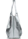 Gianni Chiarini shopper DUA large in pelle argento