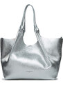 Gianni Chiarini shopper DUA large in pelle argento