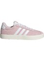 Sneakers da donna in pelle effetto scamosciato rosa e bianche adidas VL Court 3.0