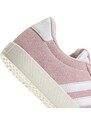 Sneakers da donna in pelle effetto scamosciato rosa e bianche adidas VL Court 3.0
