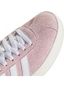 Sneakers da donna in pelle effetto scamosciato rosa e bianche adidas VL Court 3.0