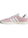 Sneakers da donna in pelle effetto scamosciato rosa e bianche adidas VL Court 3.0