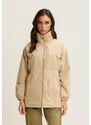 Freddy Parka donna collo alto in nylon con zip ed elastico in vita