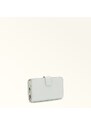 Furla Camelia Portafoglio Compatto M Rugiada Blu Pelle Testurizzata Ares + Mini Stampa Prato Fiorito Donna