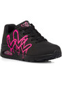 Sneakers nere da Donna con stampa cuori e soletta memory foam Skechers Uno