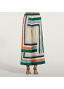 Maxmara pantalone in pura seta multicolor