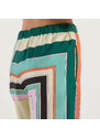 Maxmara pantalone in pura seta multicolor
