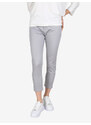 Max & Liu Pantaloni Capri Donna In Cotone Con Piccolo Spacco e Strass Sul Finale Casual Grigio Taglia 3xl