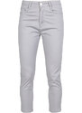 Max & Liu Pantaloni Capri Donna In Cotone Con Piccolo Spacco e Strass Sul Finale Casual Grigio Taglia 3xl
