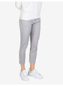 Max & Liu Pantaloni Capri Donna In Cotone Con Piccolo Spacco e Strass Sul Finale Casual Grigio Taglia 3xl