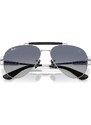 Ray - Ban Unisex Ray - Ban RB3762M F1224L Occhiali da sole Metallo Argento Pantos Normale Sfumato