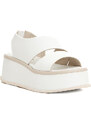 PATRIZIA BONFANTI sandalo zeppa 5 cm in pelle bianco