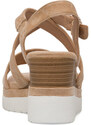 Sandali Zeppe Nude da Donna con tomaia Incrociata e Tacco 7 cm P Soft