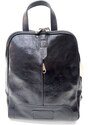 Zaino donna in vera pelle MONTE VENTUROSA, colore NERO, CHIAROSCURO, Made in Italy