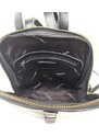 Zaino donna in vera pelle MONTE VENTUROSA, colore NERO, CHIAROSCURO, Made in Italy