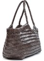 Vipera shopper NERUDA in pelle intrecciata grigio fog