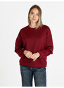 Solada Felpa Girocollo Da Donna Ovesize - Bordeaux Leggere Rosso Taglia Unica