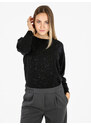 Nova Pullover Donna Girocollo Con Strass - Nero Taglia L