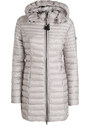 Mont Rose Giubbotto Lungo Da Donna Con Cappuccio e Zip - Beige Piumini Invernali Taglia 3xl