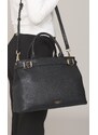 BORSA TOTE TWINSET CON LOGO LETTERING E FIBBIE, Colore Nero