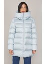 PIUMINO LUNGO ADD SVASATO CON COLLO CAPPUCCIO AVVOLGENTE, Colore Celeste