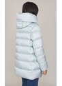 PIUMINO LUNGO ADD SVASATO CON COLLO CAPPUCCIO AVVOLGENTE, Colore Celeste