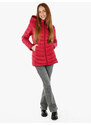 Flight Finery Giubbotto Lungo Da Donna Con Cappuccio e Zip - Rosso Giacconi Taglia 5xl