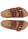 Birkenstock Arizona Rivet Suede Leather Regular Fit Donne - Sandali Birkenstock - Borgogna - 1030329-5