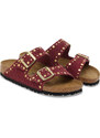 Birkenstock Arizona Rivet Suede Leather Regular Fit Donne - Sandali Birkenstock - Borgogna - 1030329-5