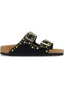 Birkenstock Arizona Rivet Suede Leather Regular Fit Donne - Sandali Birkenstock - Nero - 1030346-4.5