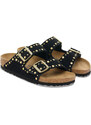 Birkenstock Arizona Rivet Suede Leather Regular Fit Donne - Sandali Birkenstock - Nero - 1030346-4.5