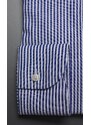 CAMICIA RIGA LARGA BRANCACCIO IN PURO COTONE NO STIRO - CELESTE, Colore Blu