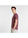 New Balance Uomo Heathertech Linear T-Shirt in Viola, Maglia di Poliestere, Taglia L
