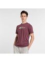 New Balance Uomo Heathertech Linear T-Shirt in Viola, Maglia di Poliestere, Taglia L