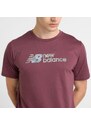 New Balance Uomo Heathertech Linear T-Shirt in Viola, Maglia di Poliestere, Taglia L