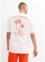 bonprix T-shirt con stampa dietro loose fit, Bianco, 100% cotone