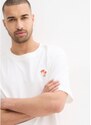 bonprix T-shirt con stampa dietro loose fit, Bianco, 100% cotone