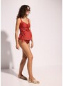 bonprix Tankini prémaman con laccetti (set 2 pezzi), Marrone