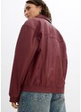 bonprix Giacca in similpelle oversize, Rosso