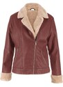 bonprix Giacca in similpelle foderata, Marrone