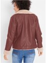 bonprix Giacca in similpelle foderata, Marrone