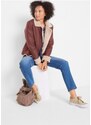 bonprix Giacca in similpelle foderata, Marrone