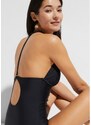 bonprix Costume intero con scollatura profonda a V, Nero