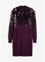 bonprix Abito in maglia con paillettes, viola
