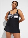 bonprix Tankini lungo con slip a vita alta (set 2 pezzi), Nero